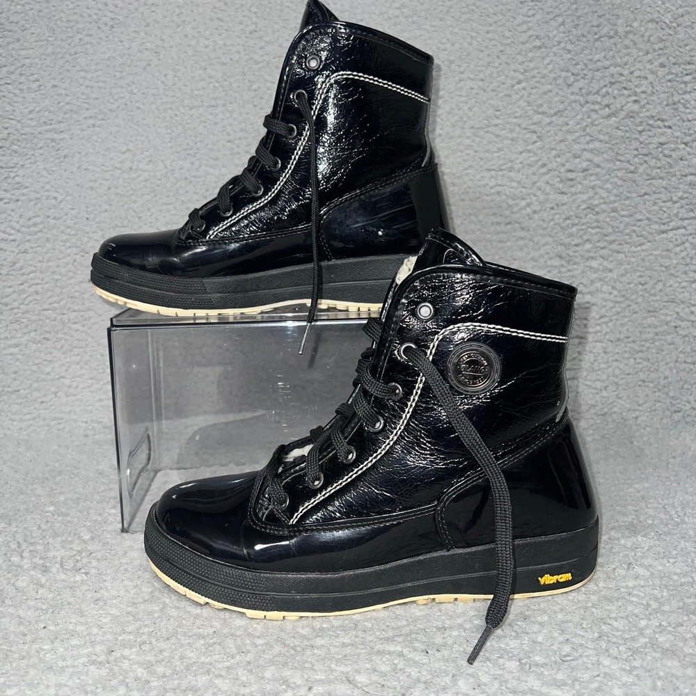 Olang Sound Lady Snow Boots Women's Sz EU 39/US‎ 8 Black Vibram Hi-Top Faux Fur